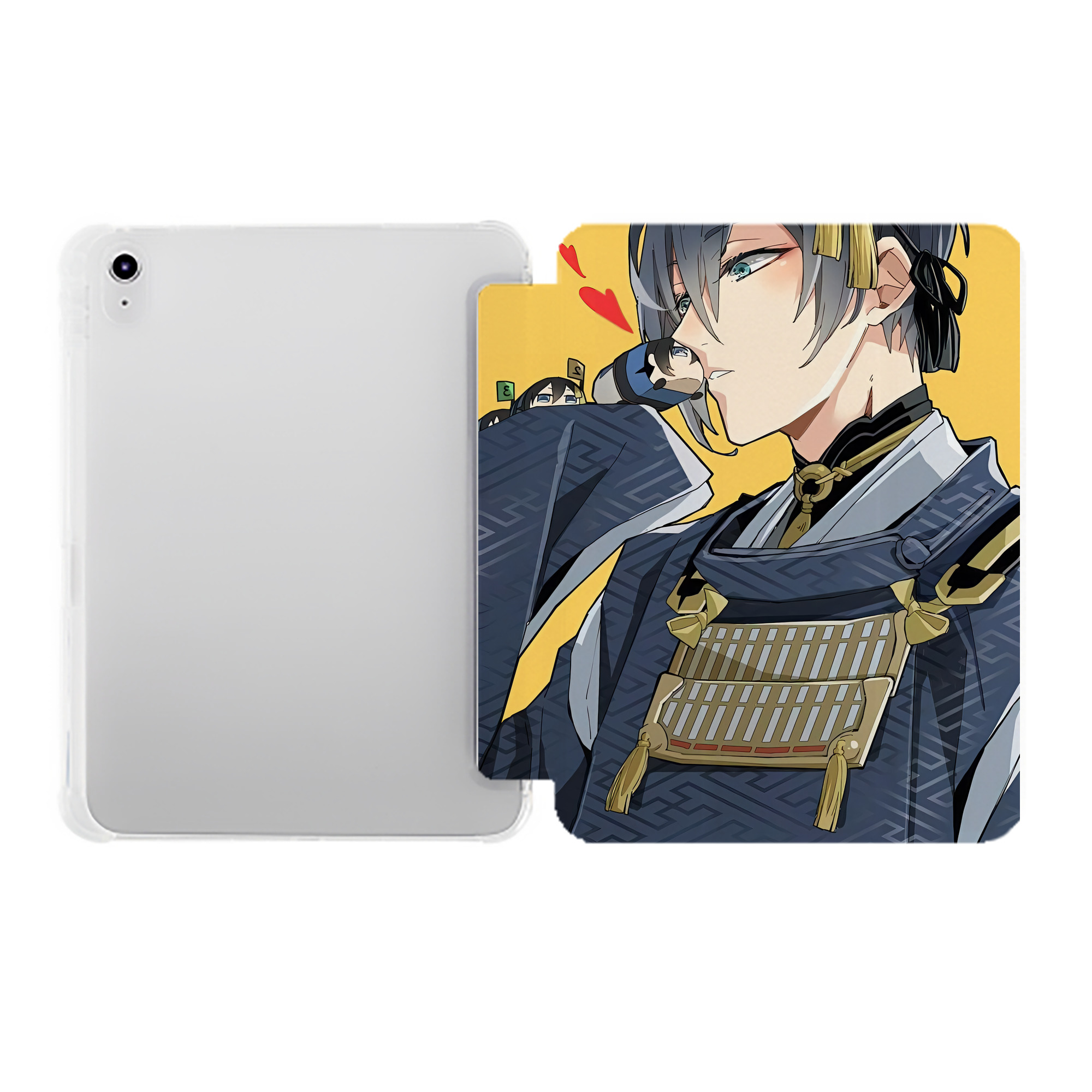 （画像用） 刀剣乱舞 Touken Ranbu IPad ケース ペン収納付き 三つ折りスタンド PUレザー×シリコン 対応機種9.5/10.5/10.9インチ